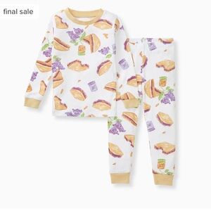 Burt's Bees Baby White and Purple Pajama Set with Whimsical Design (3T)